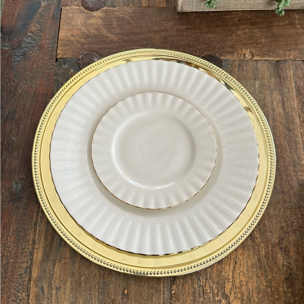 4 Solid Brass Charger Plates